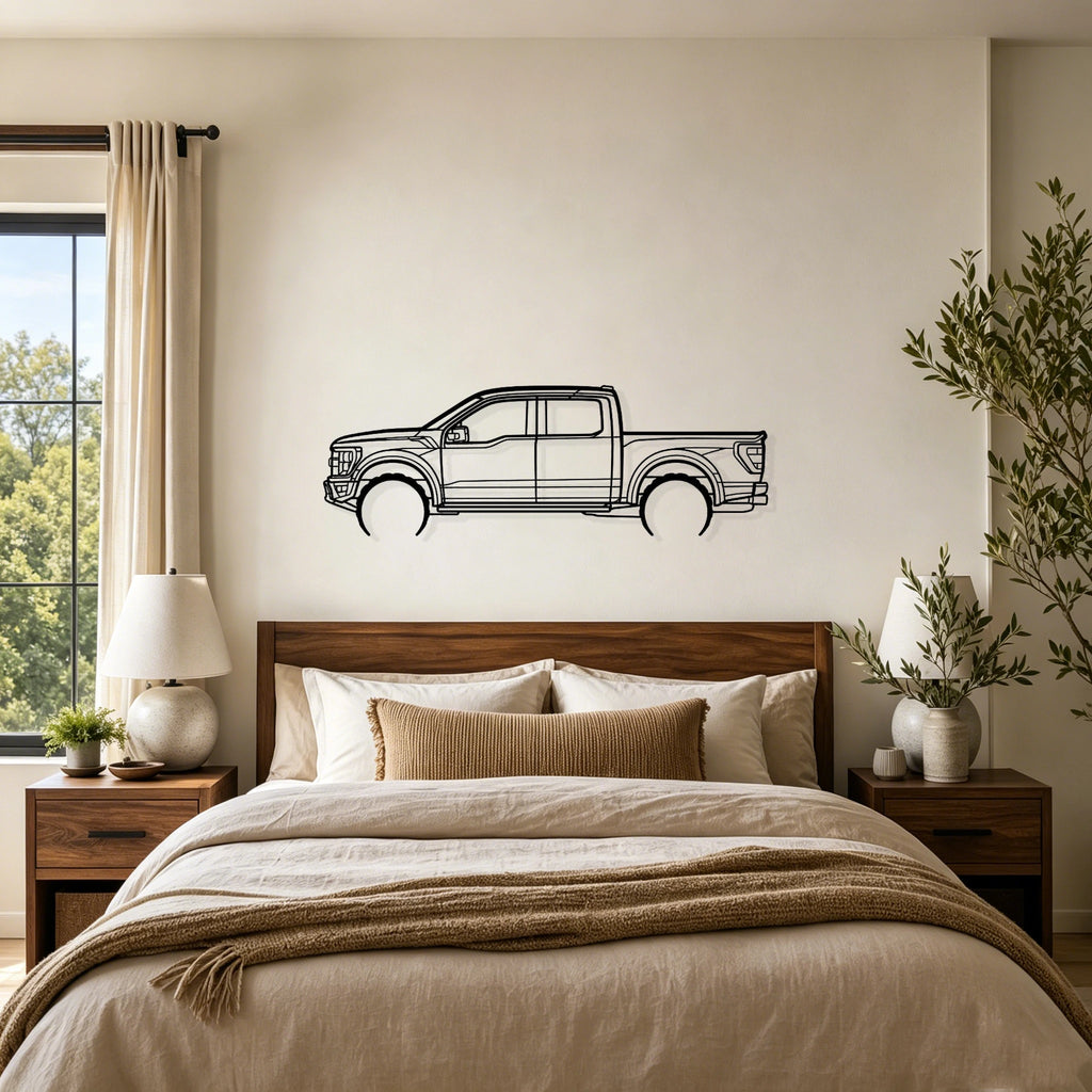 2022 Raptor Detailed Silhouette Metal Wall Art - Classic Car Garage Decor