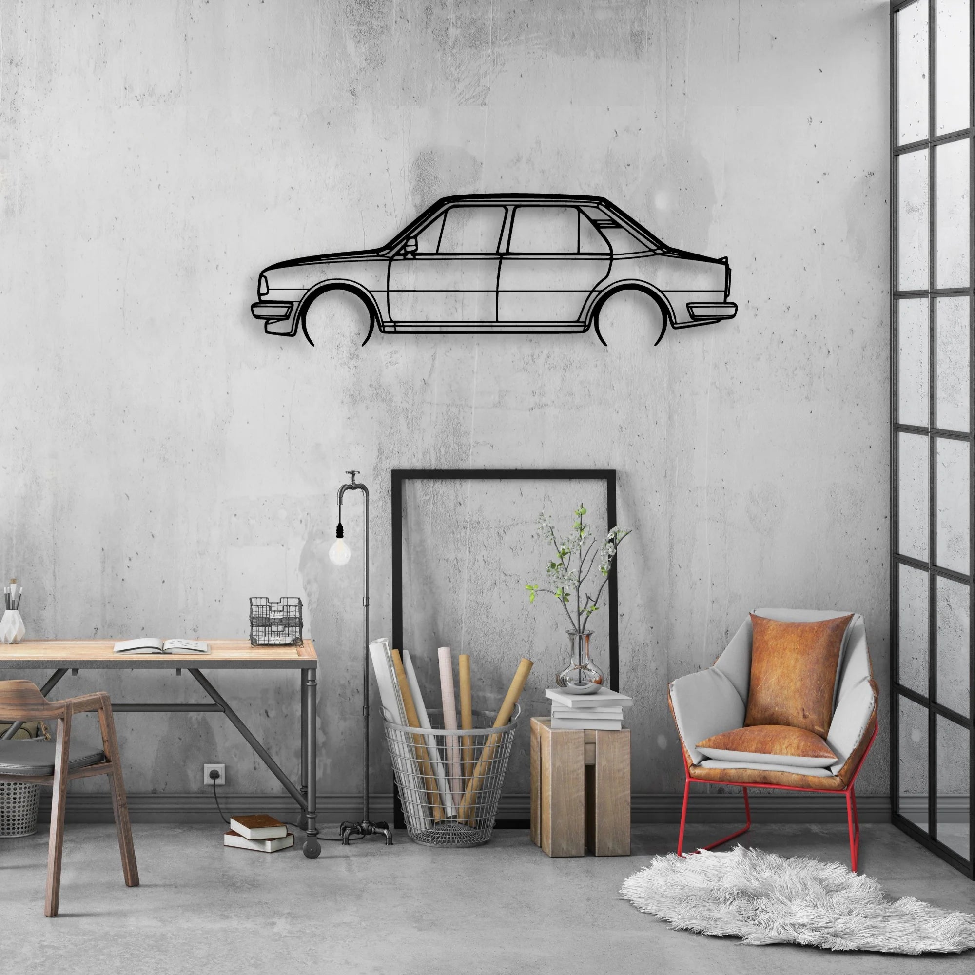 120L 1986 Classic Silhouette Metal Wall Art - Automotive Garage Decor