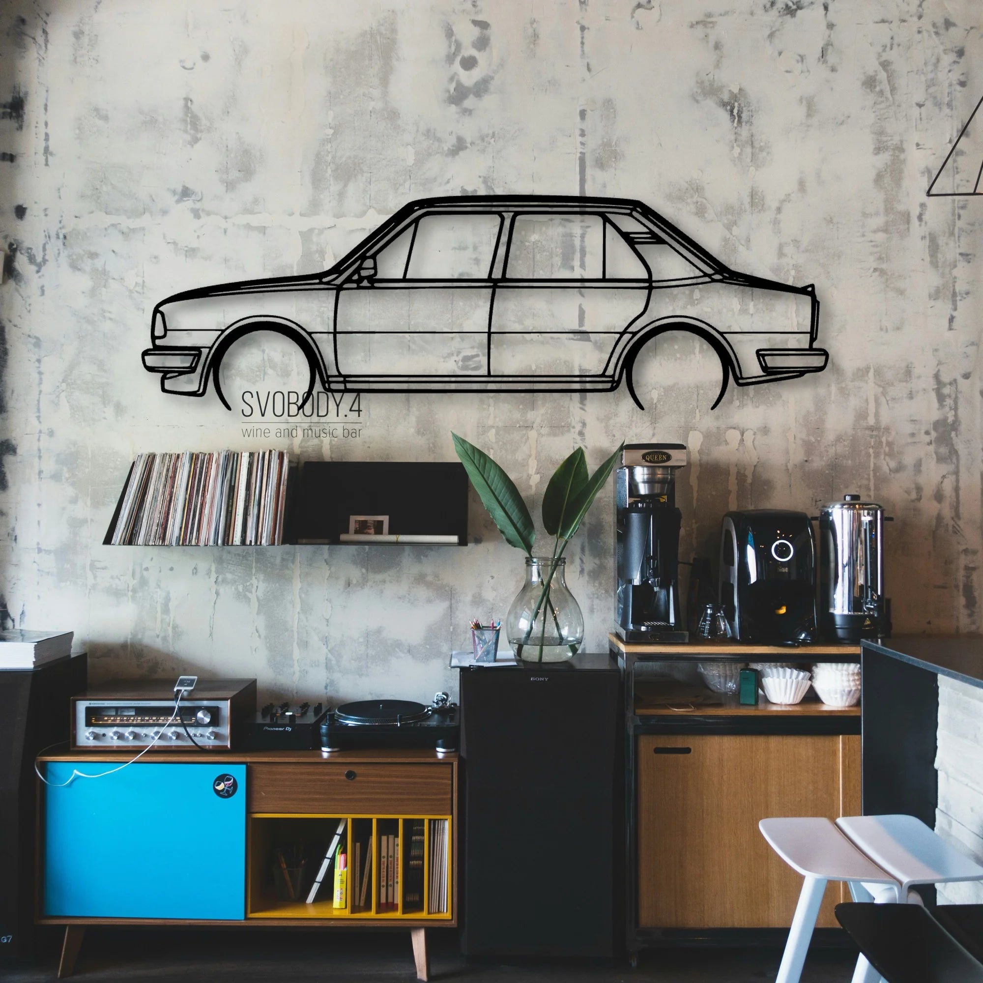120L 1986 Classic Silhouette Metal Wall Art - Automotive Garage Decor