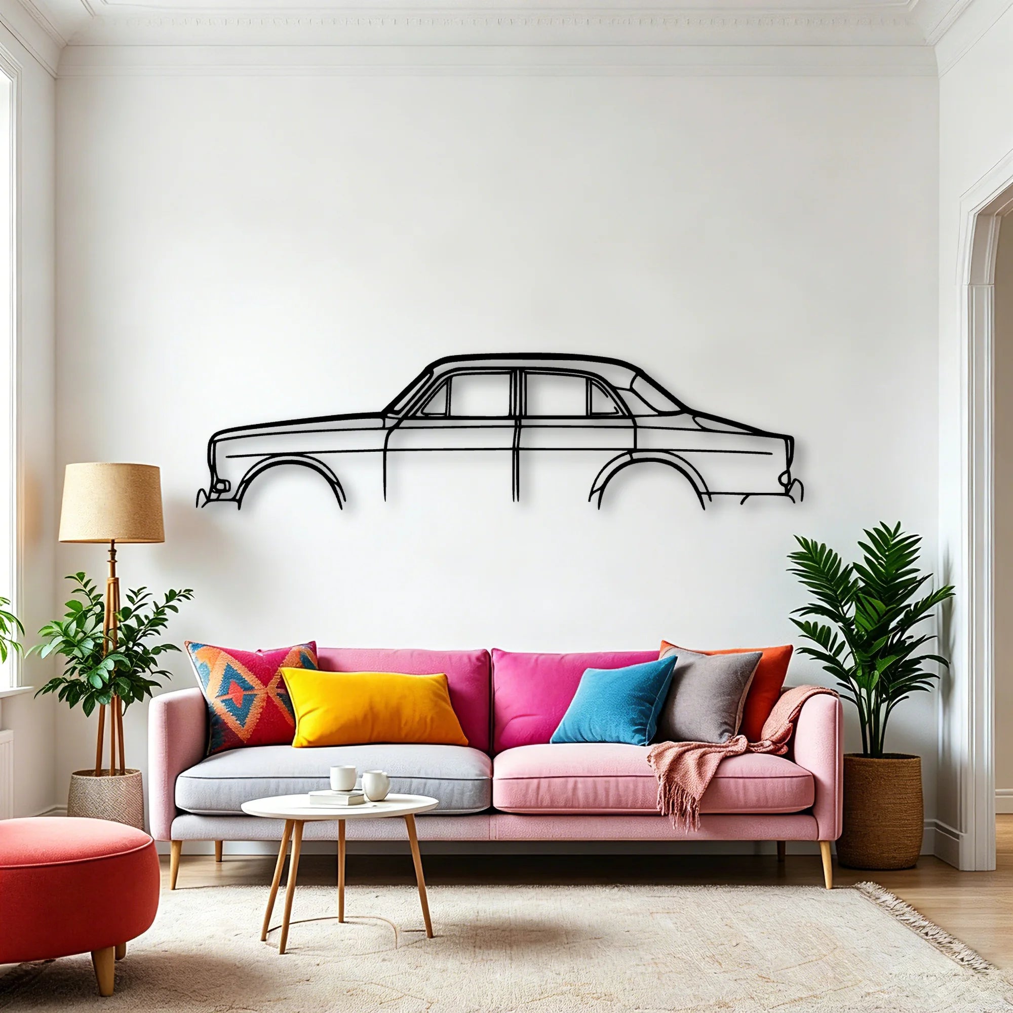 121 Classic Silhouette Metal Wall Art - Automotive Garage Decor