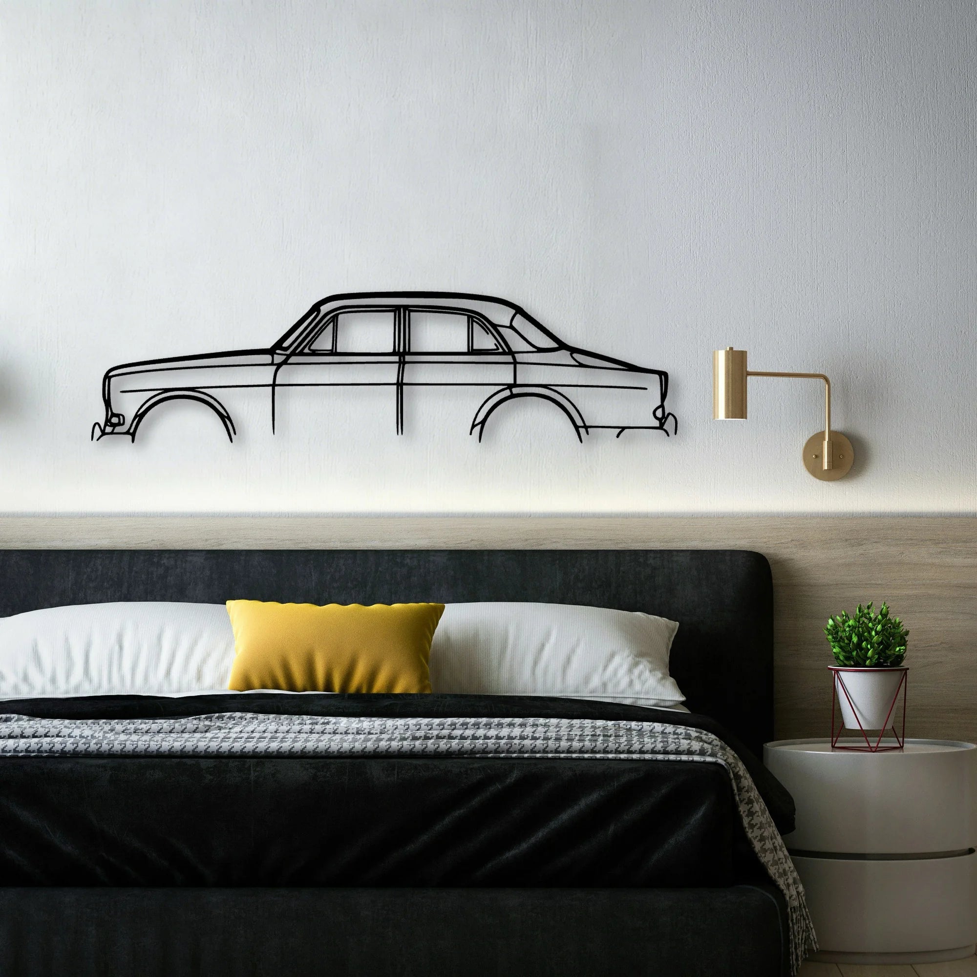 121 Classic Silhouette Metal Wall Art - Automotive Garage Decor