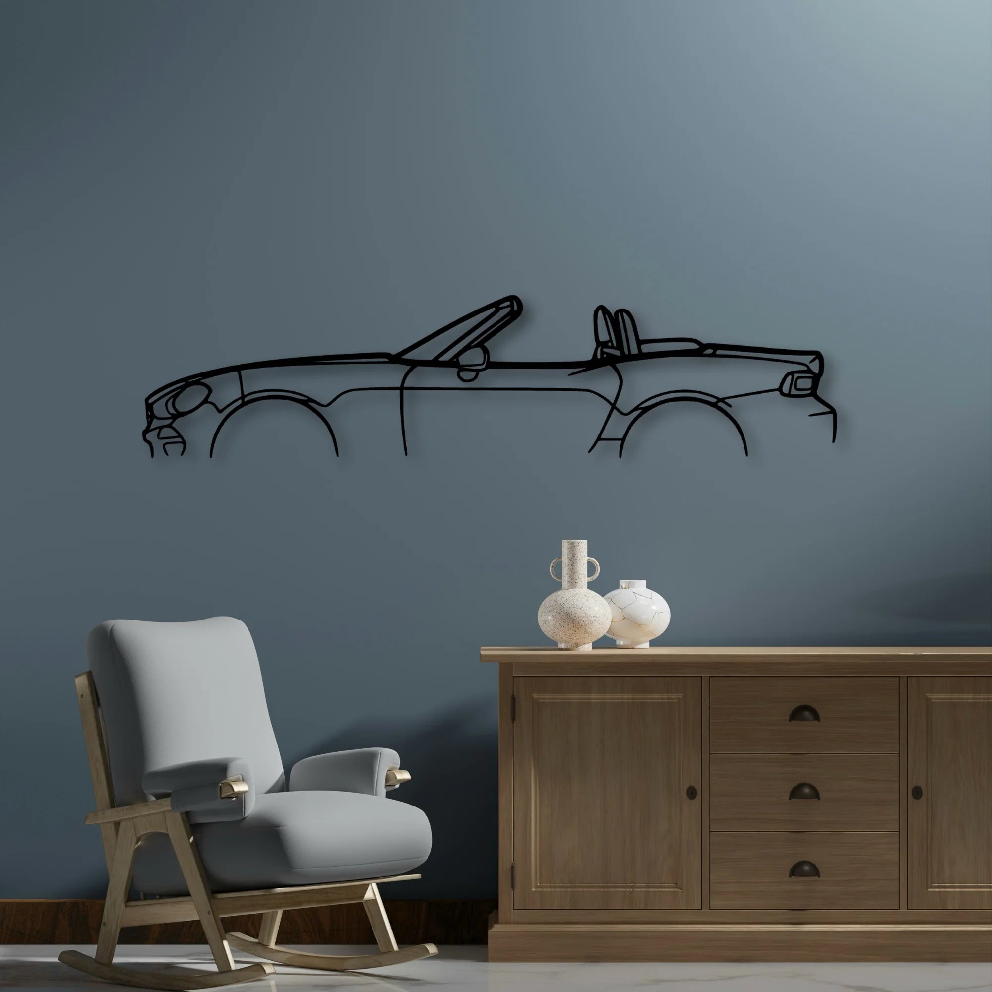 124 Spider 2019 Classic Silhouette Metal Wall Art - Automotive Garage Decor