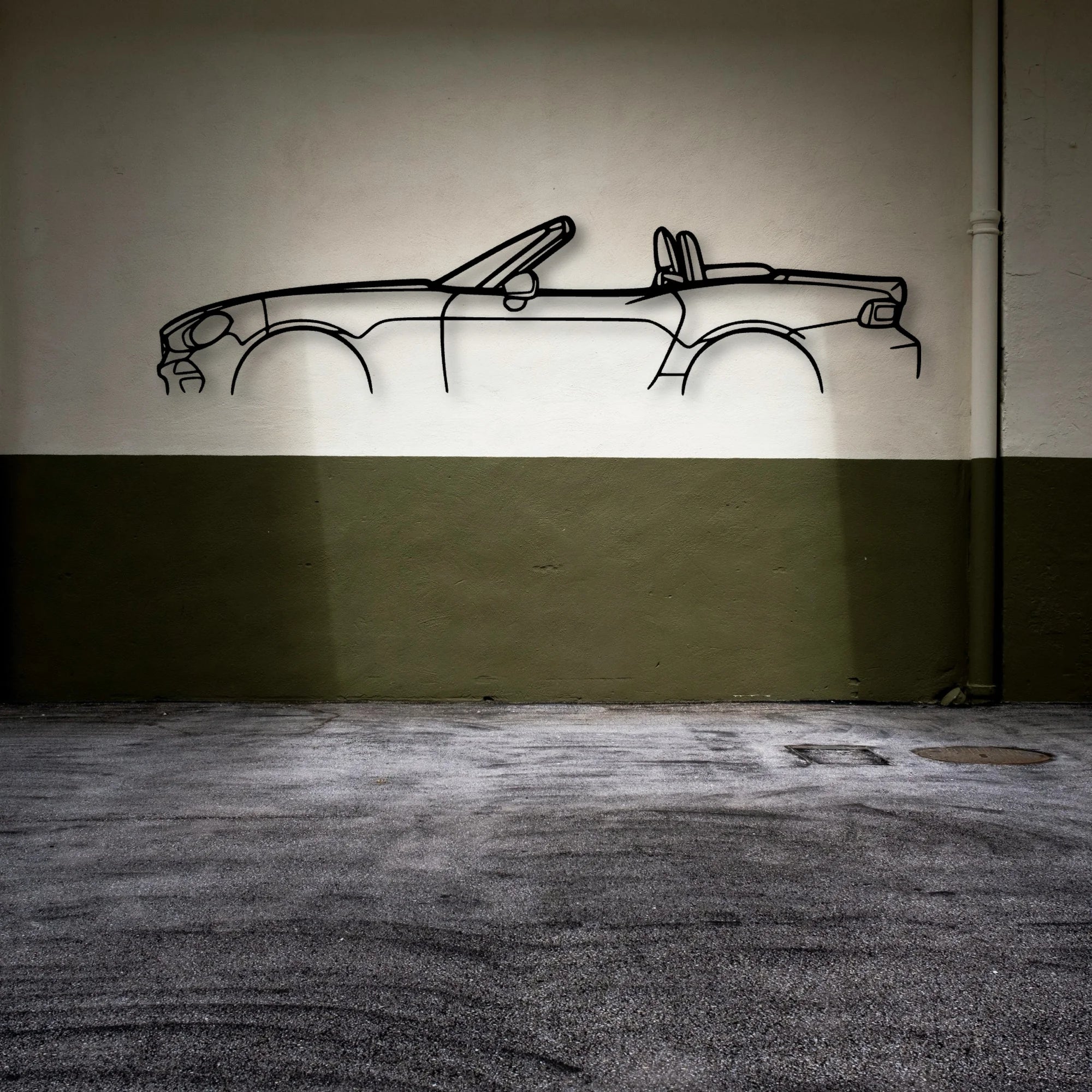 124 Spider 2019 Classic Silhouette Metal Wall Art - Automotive Garage Decor