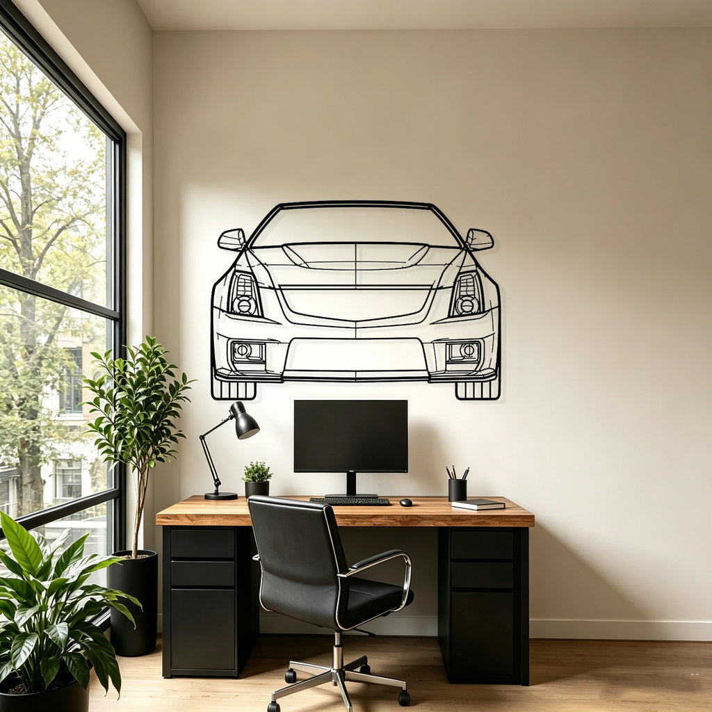2011 CTS-V Front View Metal Wall Art - Classic Car Garage Decor
