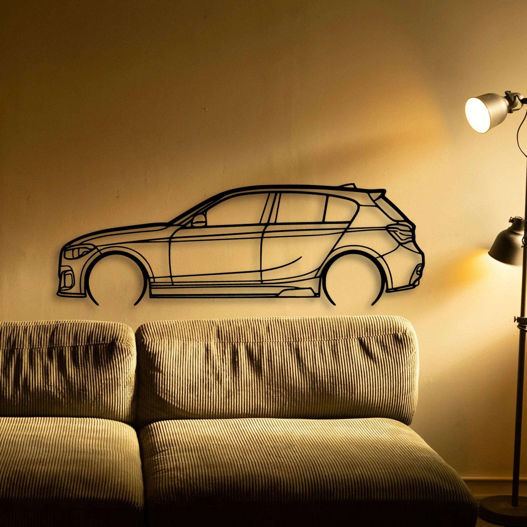 140i F20 2 Classic Silhouette Metal Wall Art - Automotive Garage Decor