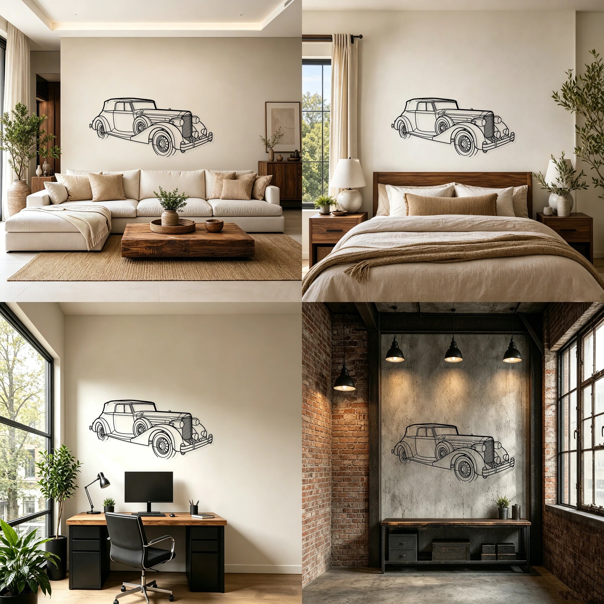 1935 V12 Victoria Angled View Metal Wall Art - Classic Car Garage Decor