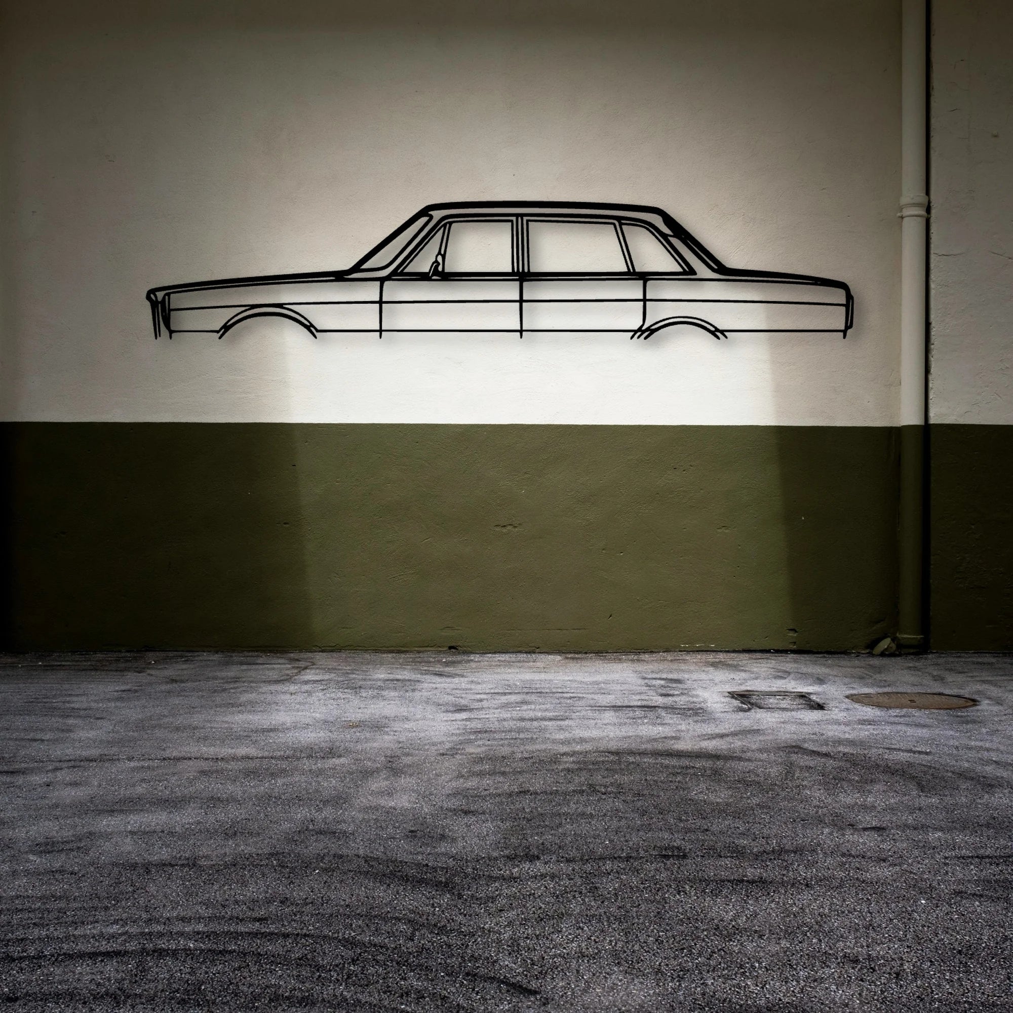 164 1968 Classic Silhouette Metal Wall Art - Automotive Garage Decor