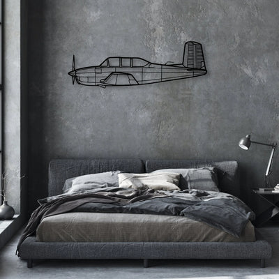 170B 3 Classic Aircraft Silhouette Metal Wall Art - Aviation Hangar Decor