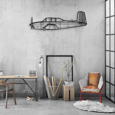 170B 3 Classic Aircraft Silhouette Metal Wall Art - Aviation Hangar Decor