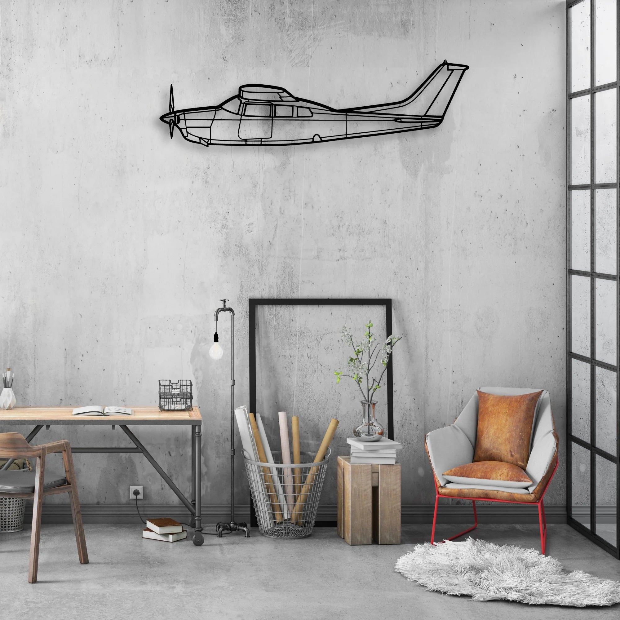 170B 9 Classic Aircraft Silhouette Metal Wall Art - Aviation Hangar Decor