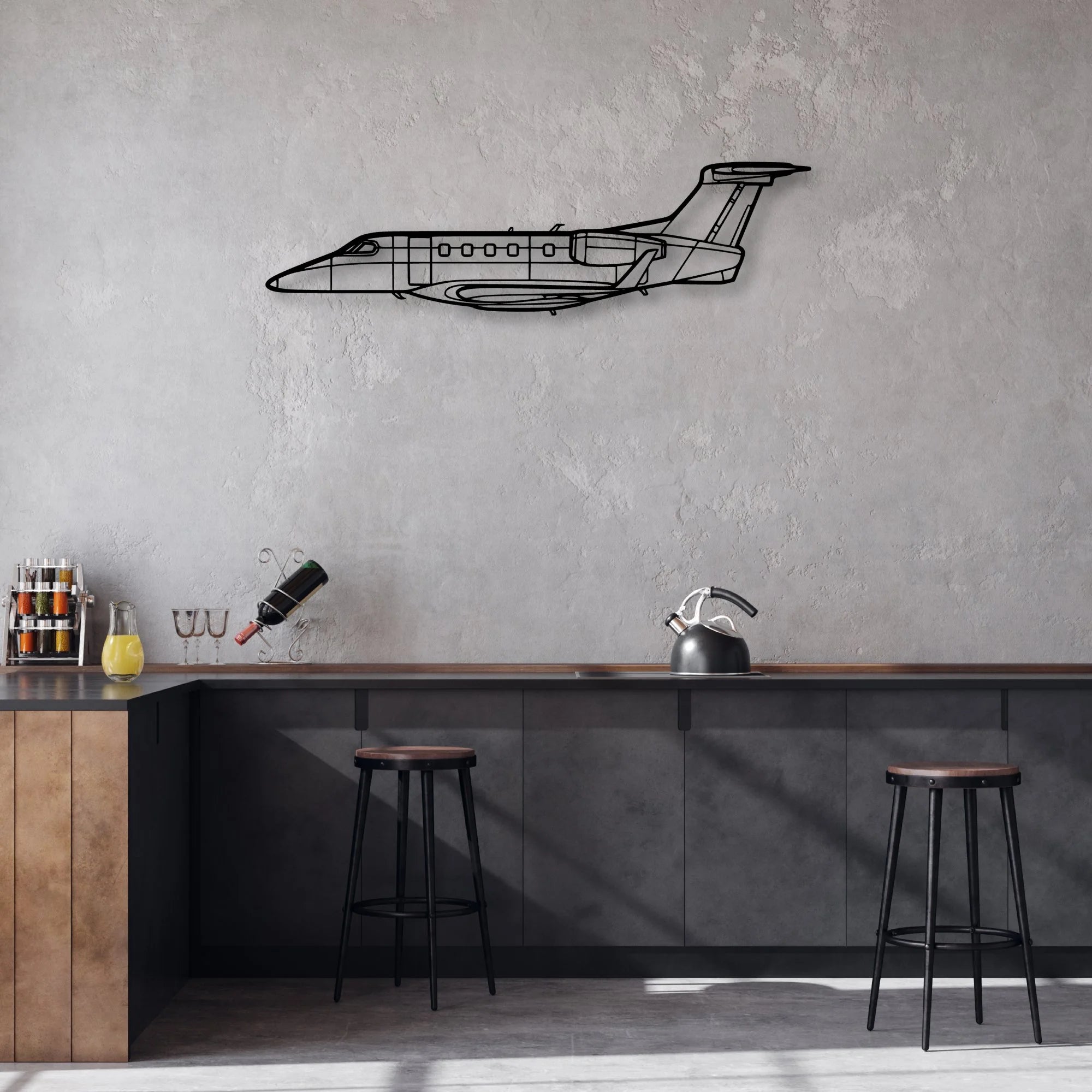 170B Float Classic Aircraft Silhouette Metal Wall Art - Aviation Hangar Decor