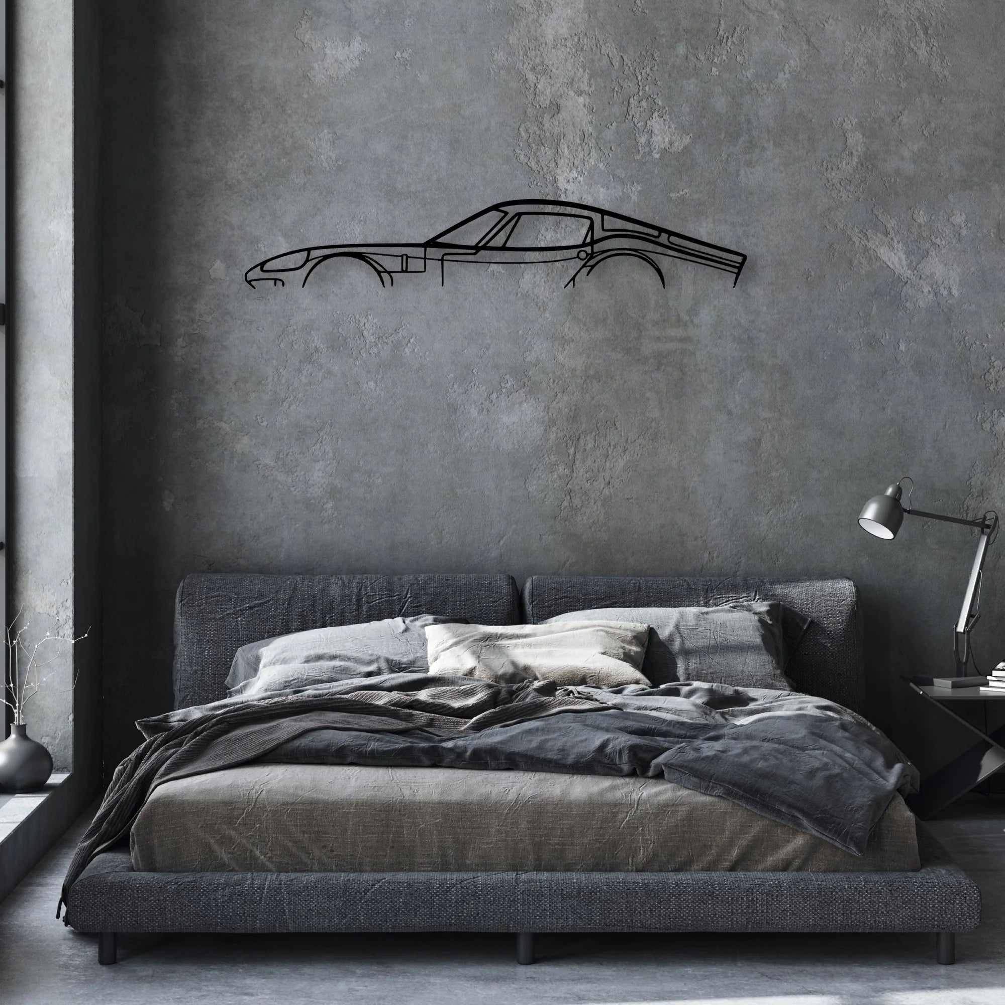 1800 GT 1966 Classic Silhouette Metal Wall Art - Automotive Garage Decor