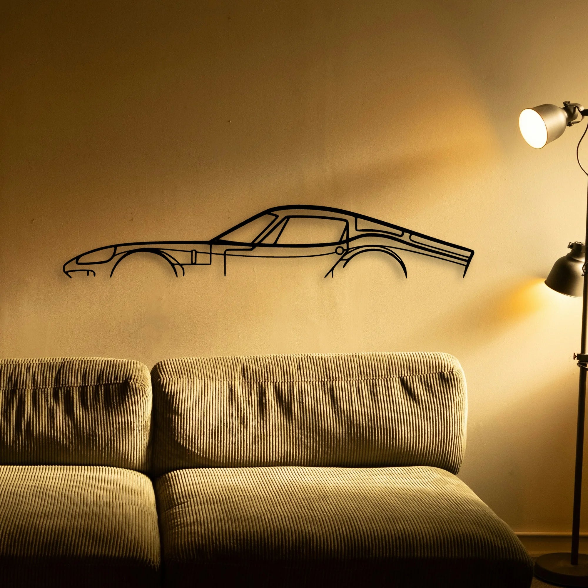 1800 GT 1966 Classic Silhouette Metal Wall Art - Automotive Garage Decor