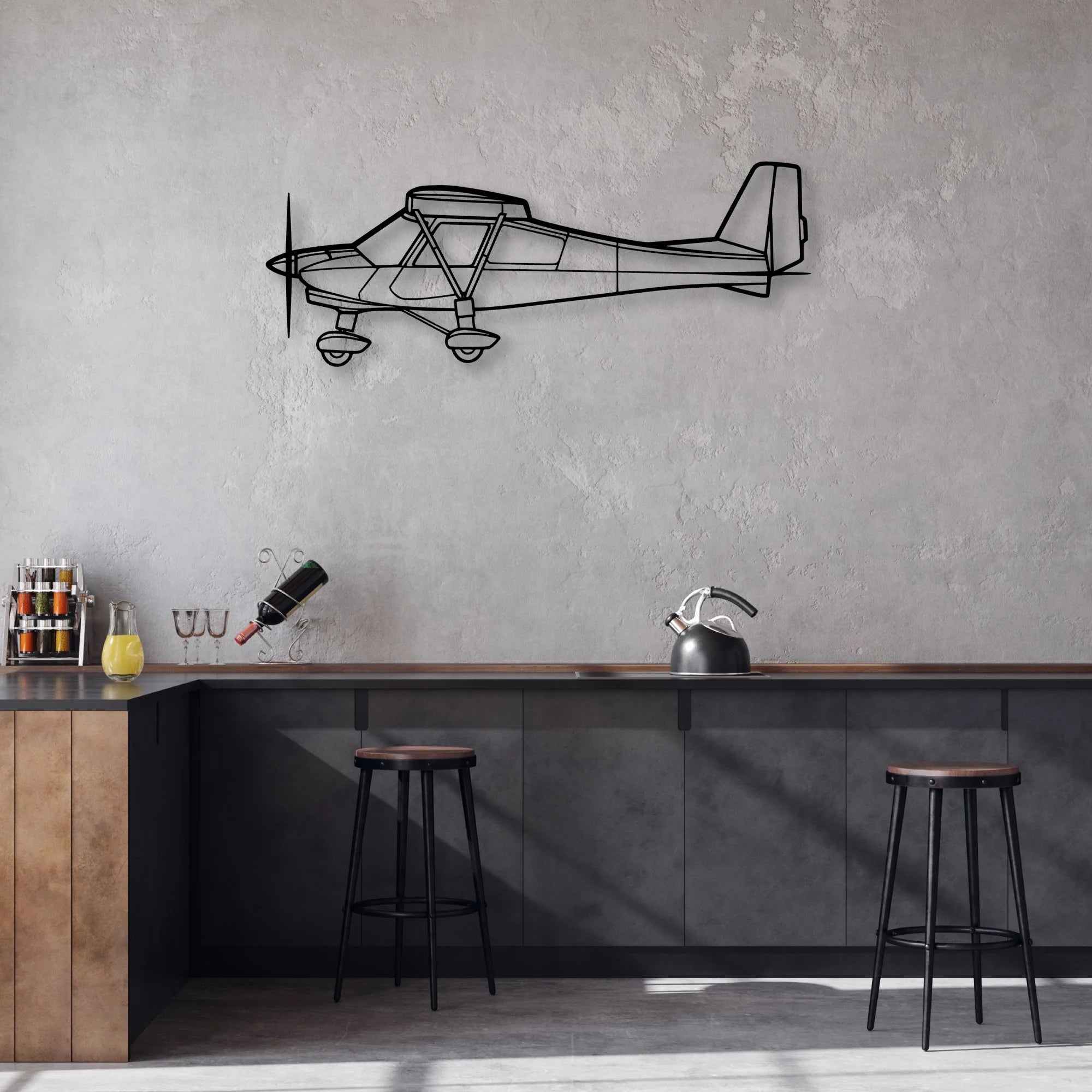 182P Skylane 4 Classic Aircraft Silhouette Metal Wall Art - Aviation Hangar Decor