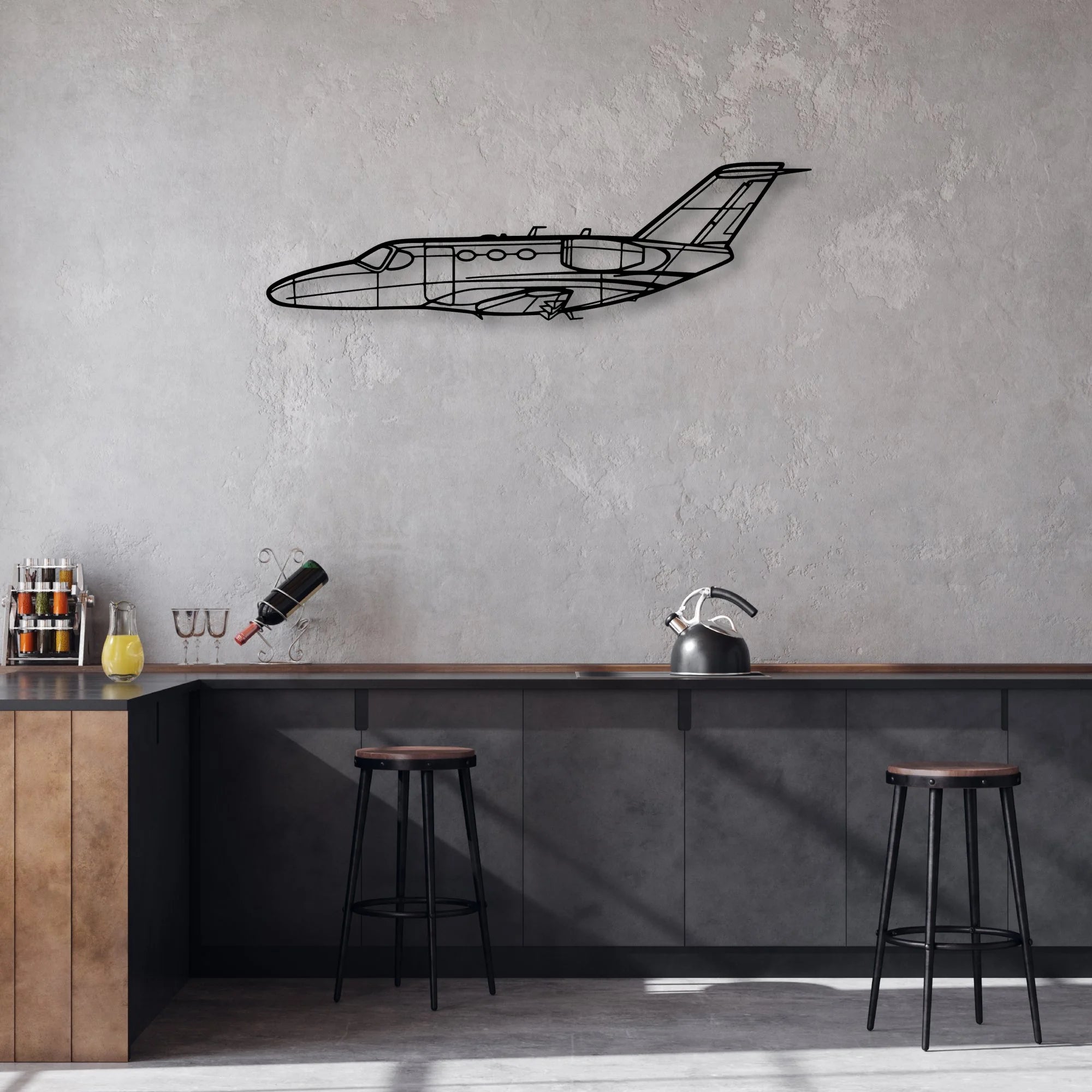 182P Skylane Classic Aircraft Silhouette Metal Wall Art - Aviation Hangar Decor