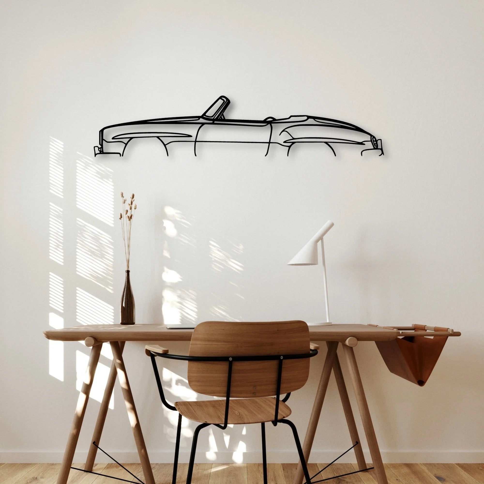 190SL 1958 Classic Silhouette Metal Wall Art - Automotive Garage Decor