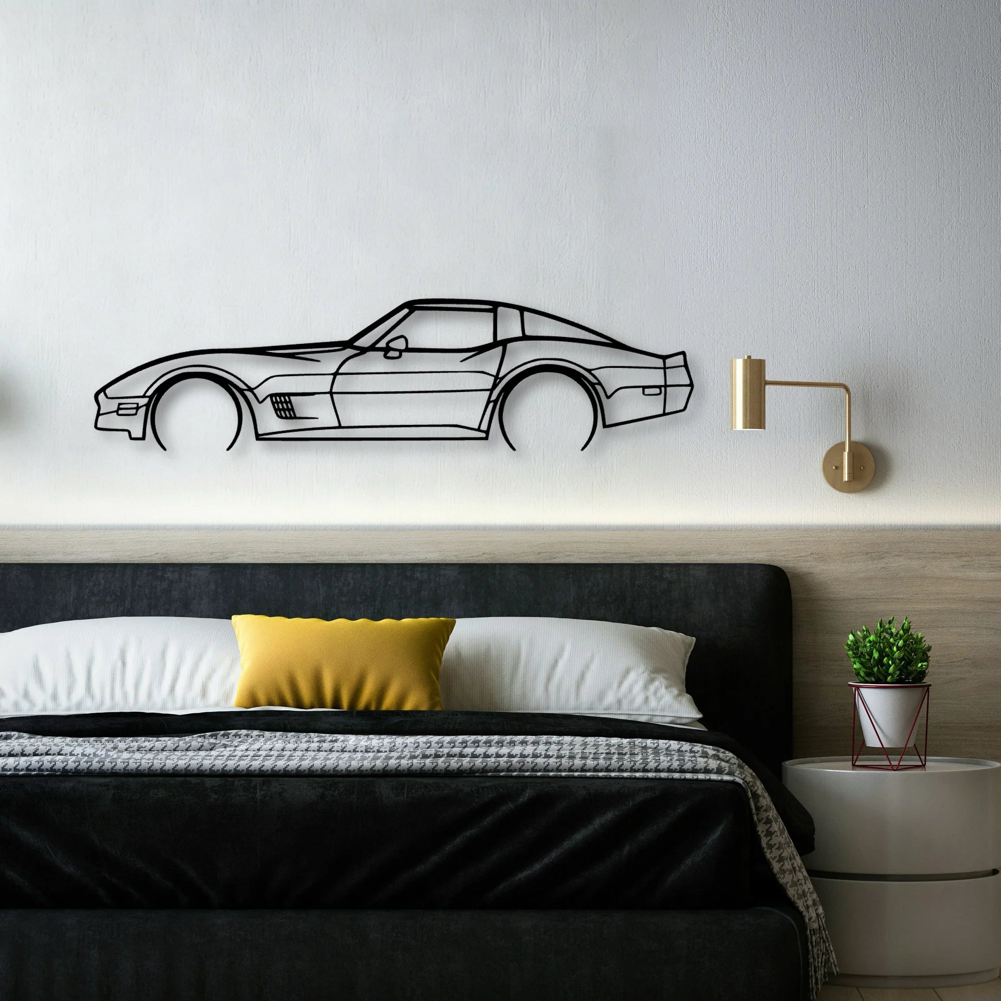 1982 Classic Silhouette Metal Wall Art - Automotive Garage Decor