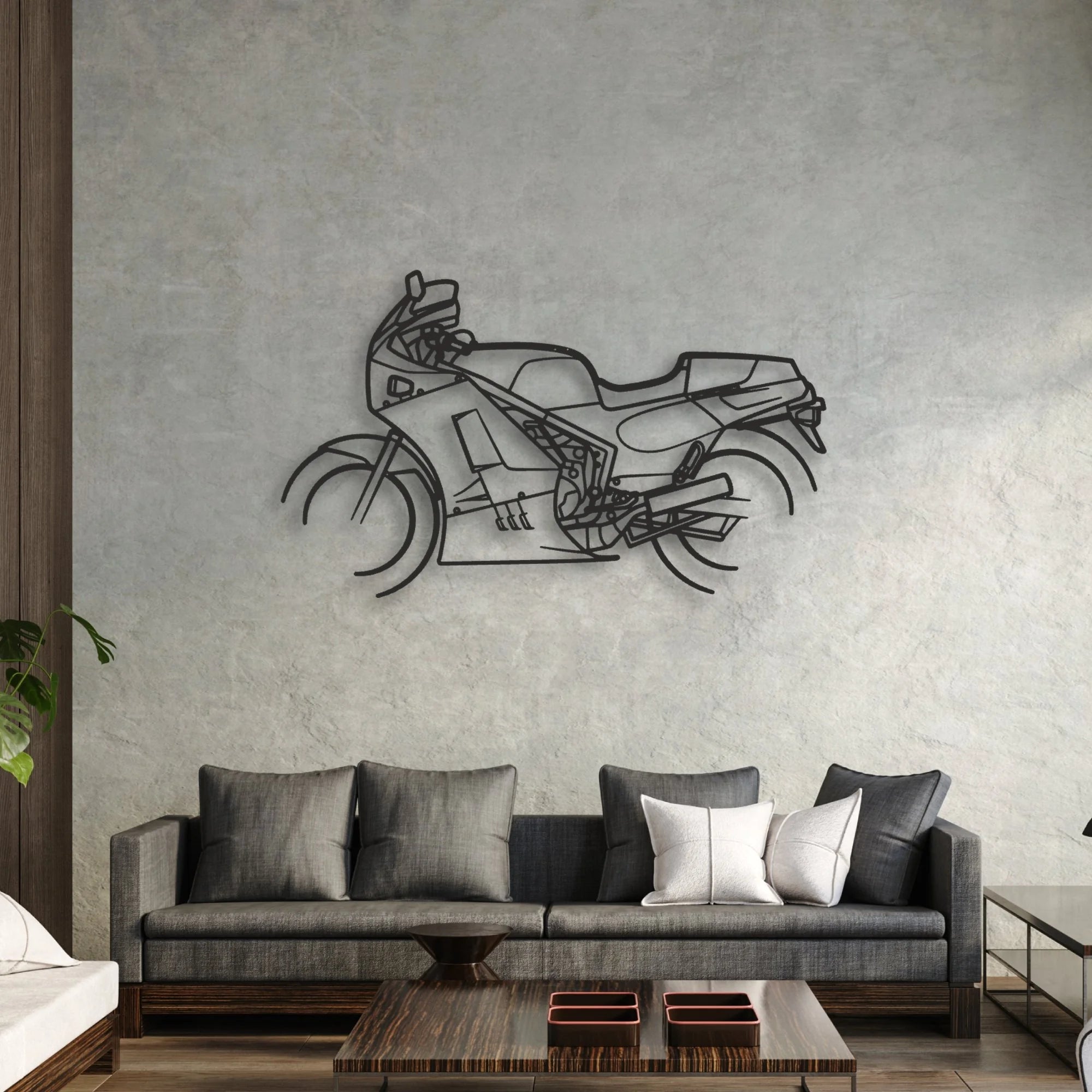 1986 Suzuki RG500 Classic Motorcycle Silhouette Metal Wall Art - Moto Garage Decor