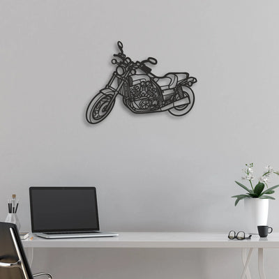 1992 Yamaha VMAX 1200 Classic Motorcycle Silhouette Metal Wall Art - Moto Garage Decor
