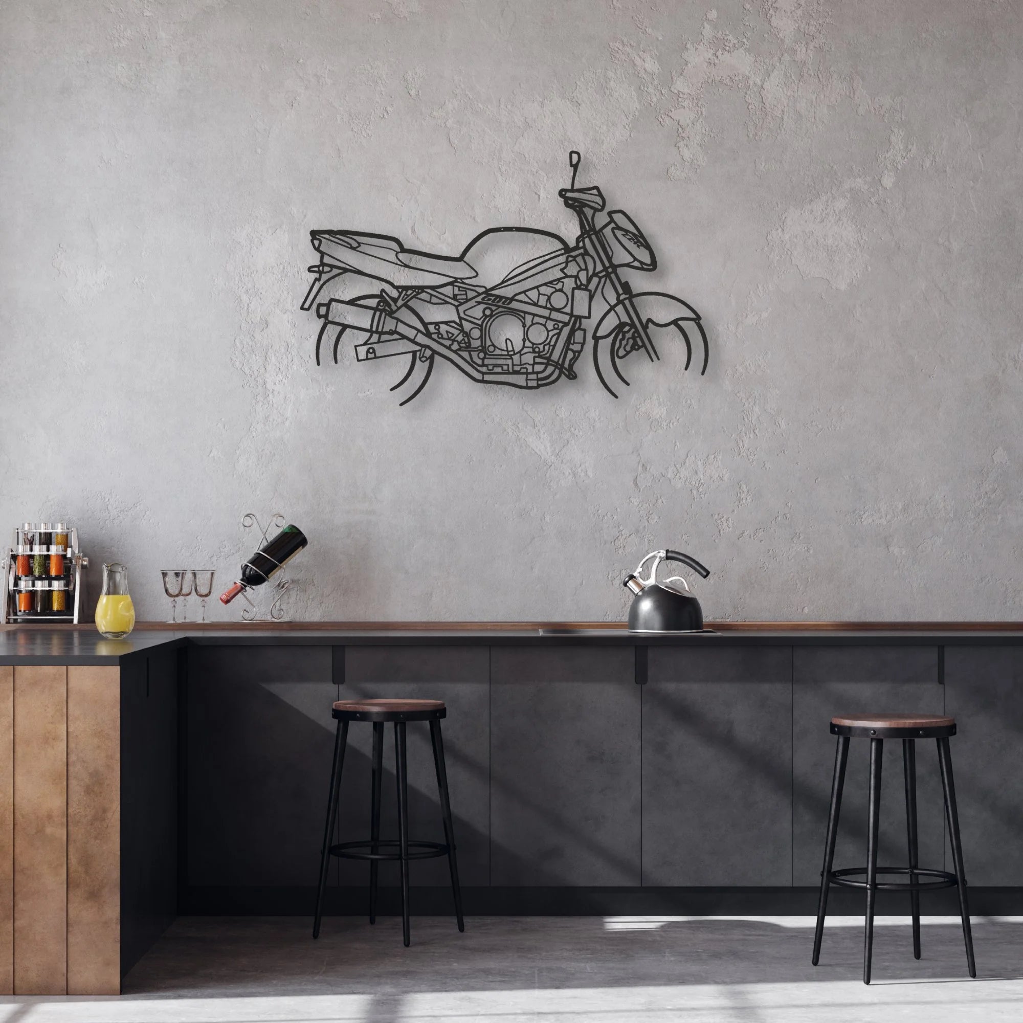 1998 Kawasaki ZX6R G1 Classic Motorcycle Silhouette Metal Wall Art - Moto Garage Decor