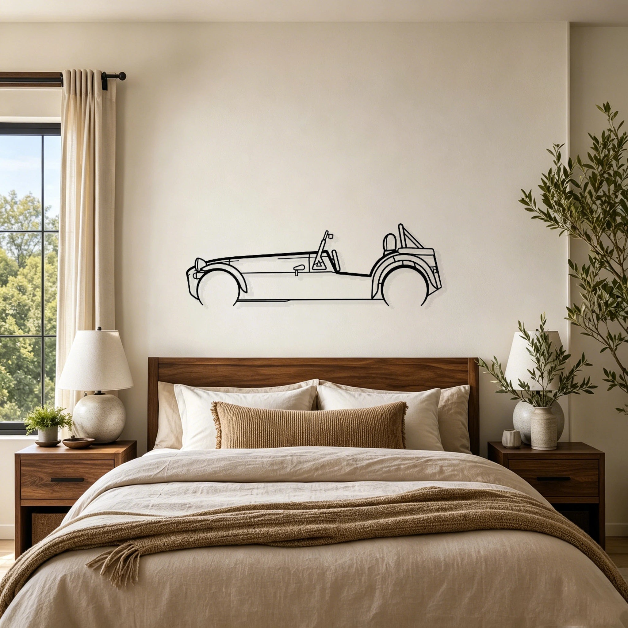 Super 7 Detailed Silhouette Metal Wall Art - Classic Car Garage Decor
