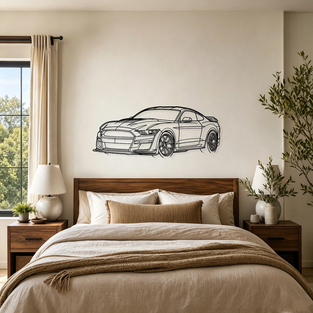 2021 Mustang Shelby GT500 Angled View Metal Wall Art - Classic Car Garage Decor
