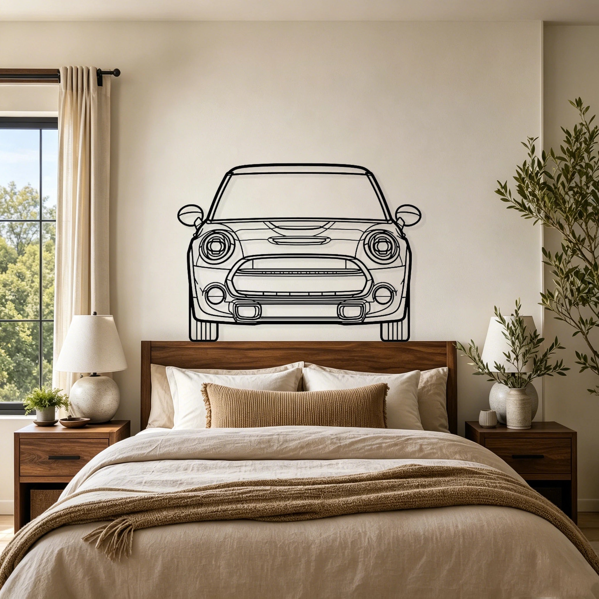 2021 Mini Front View Metal Wall Art - Classic Car Garage Decor