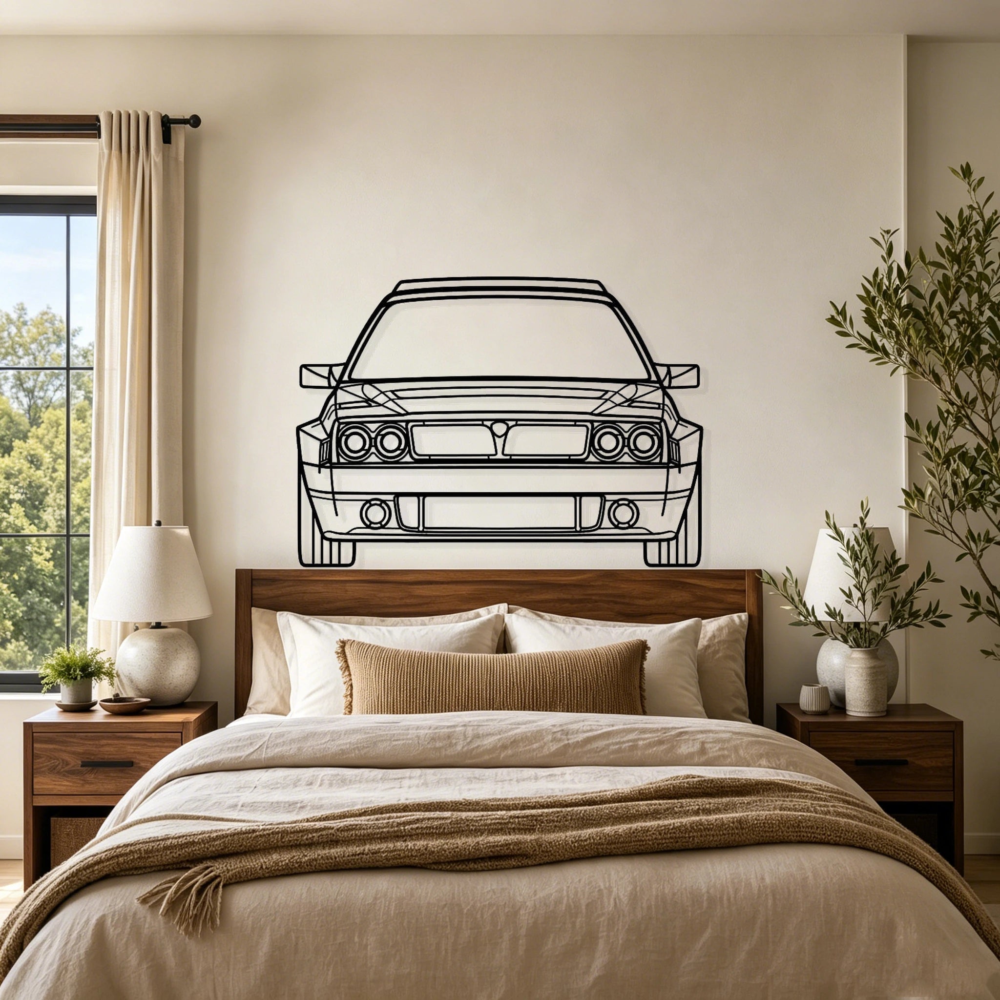 Delta Futurista Front View Metal Wall Art - Classic Car Garage Decor