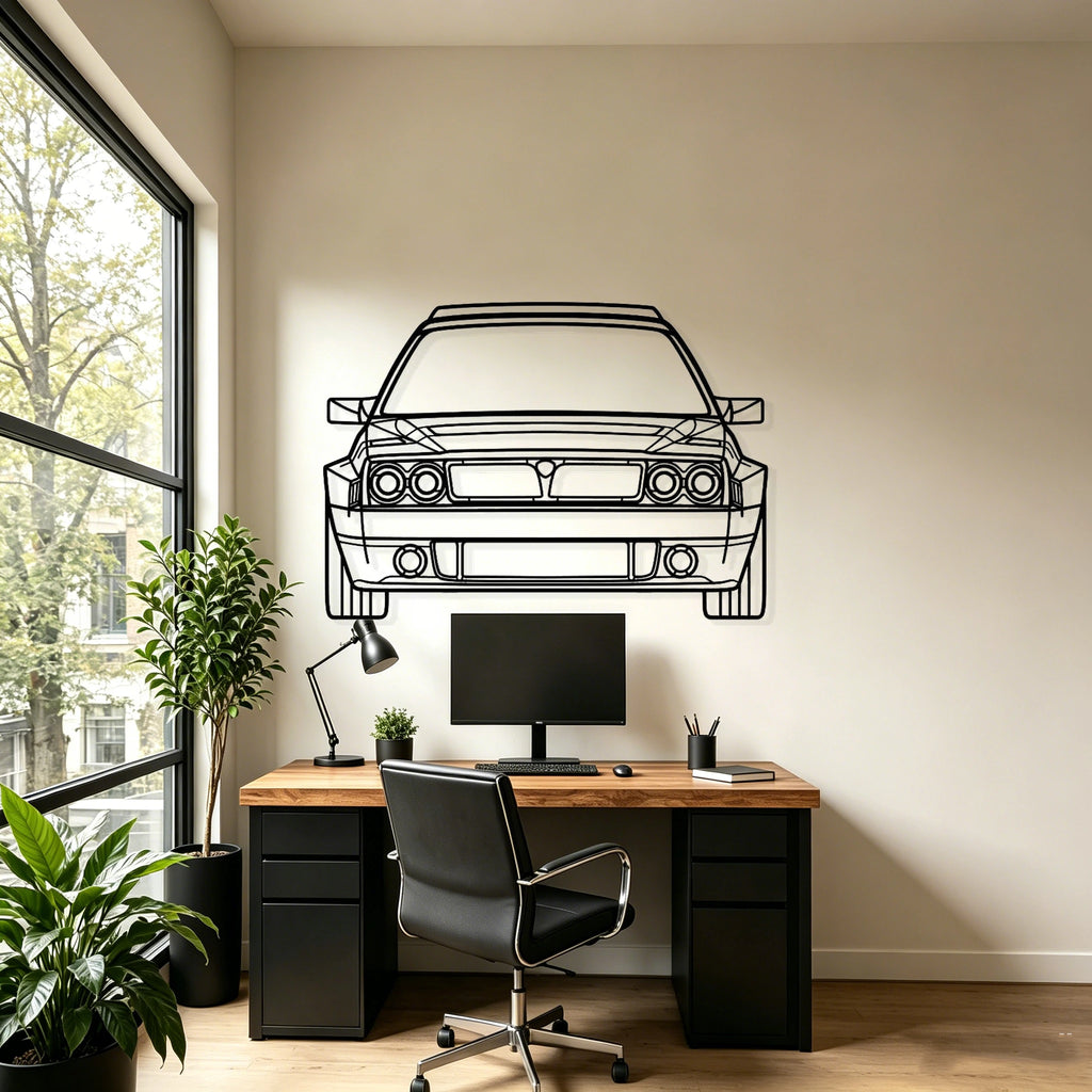 Delta Futurista Front View Metal Wall Art - Classic Car Garage Decor