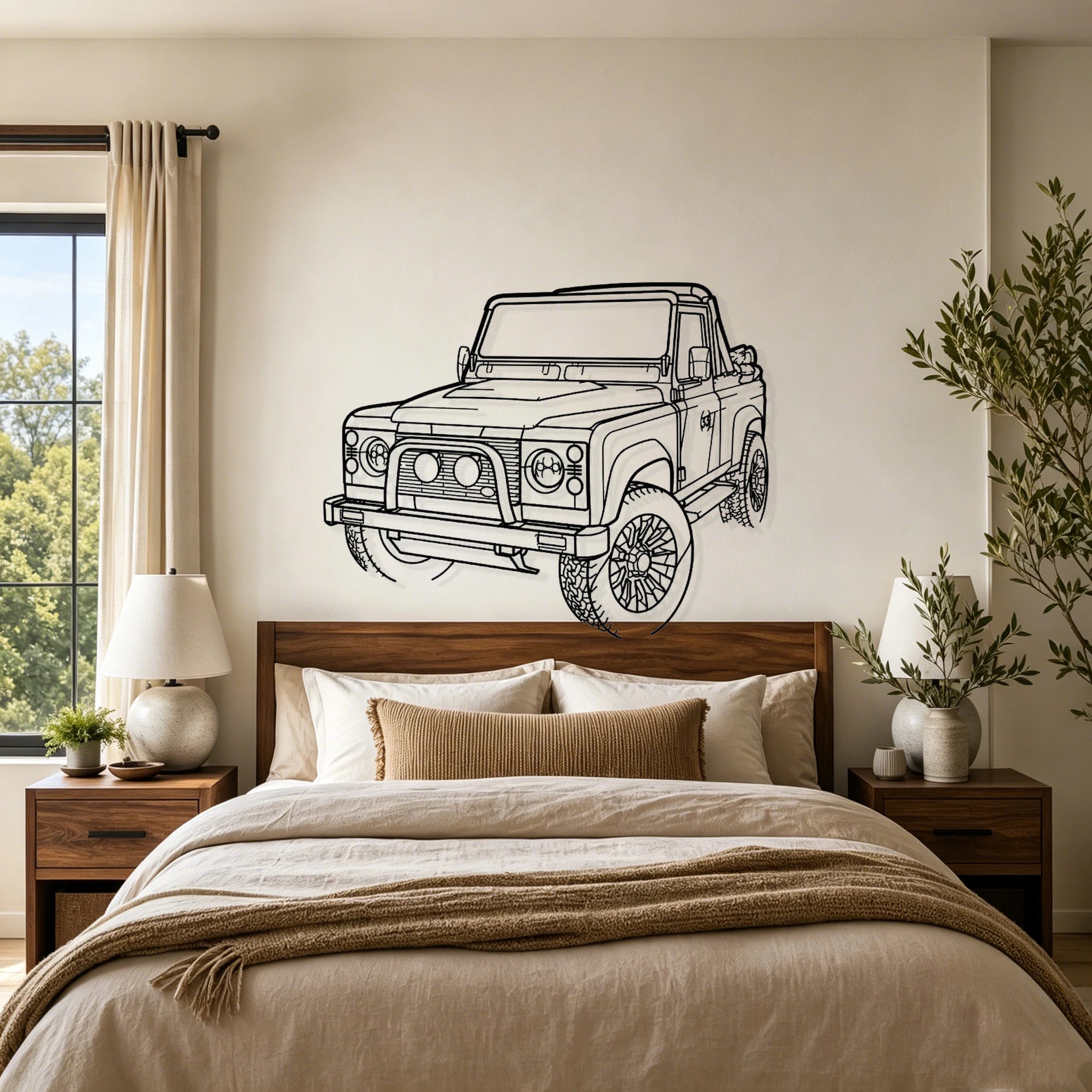 Defender 90 Angled View Metal Wall Art - Classic Car Garage Decor