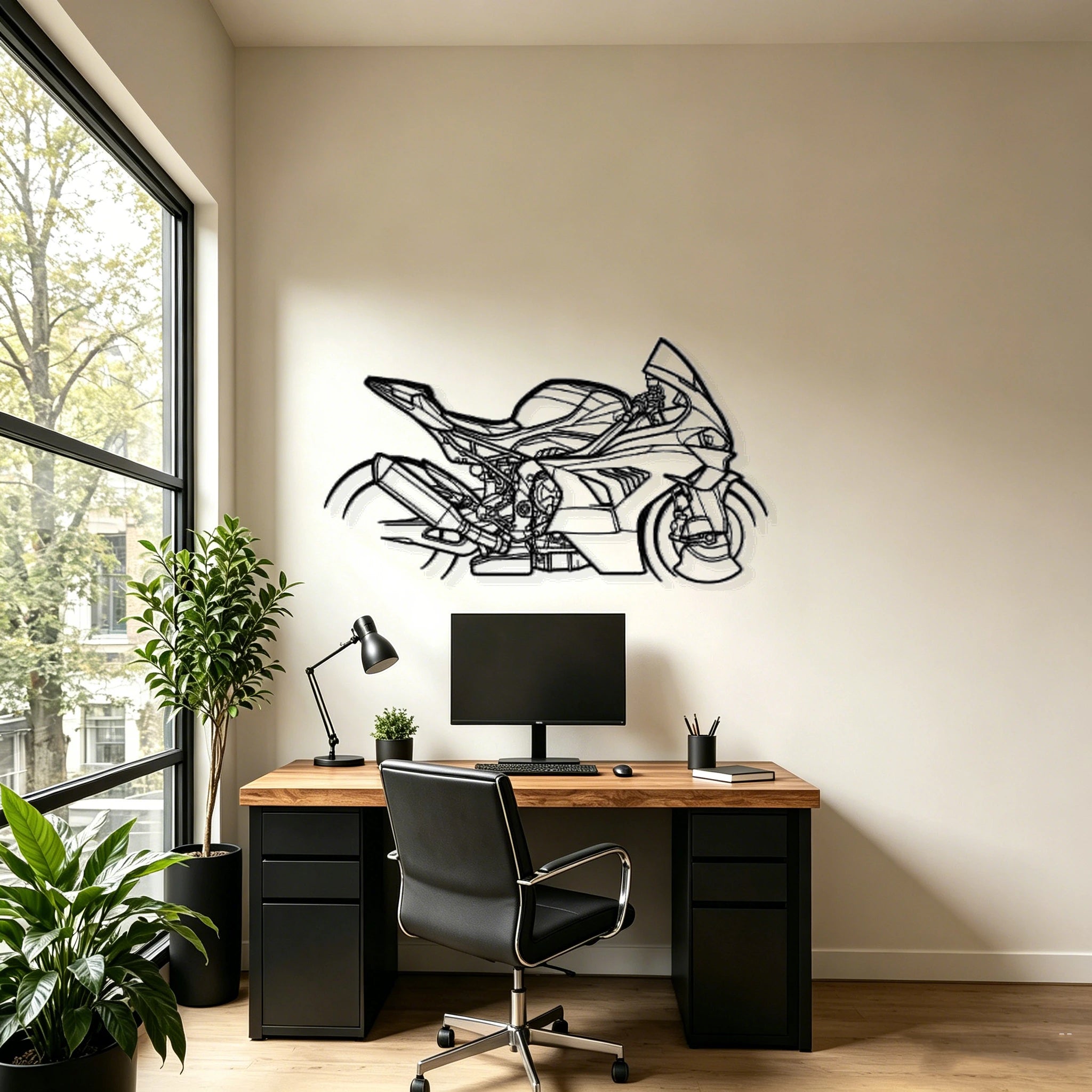 2023 M1000RR Silhouette Metal Wall Art - Classic Car Garage Decor