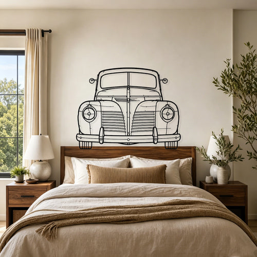 1940 3200 Front View Metal Wall Art - Classic Car Garage Decor