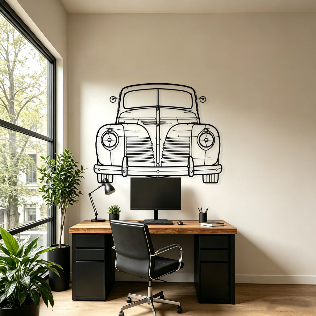 1940 3200 Front View Metal Wall Art - Classic Car Garage Decor