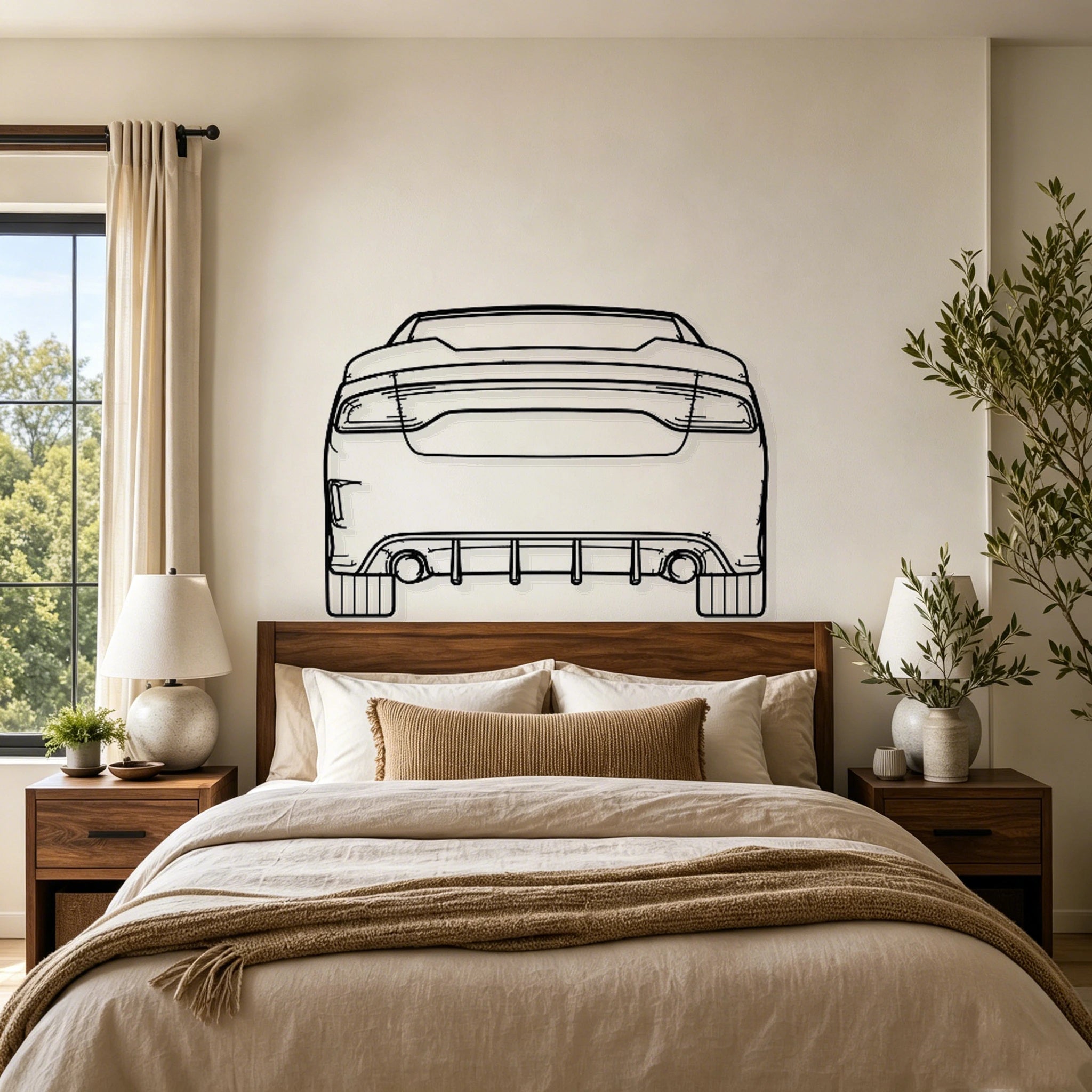 2022 Charger Back Silhouette Metal Wall Art - Classic Car Garage Decor