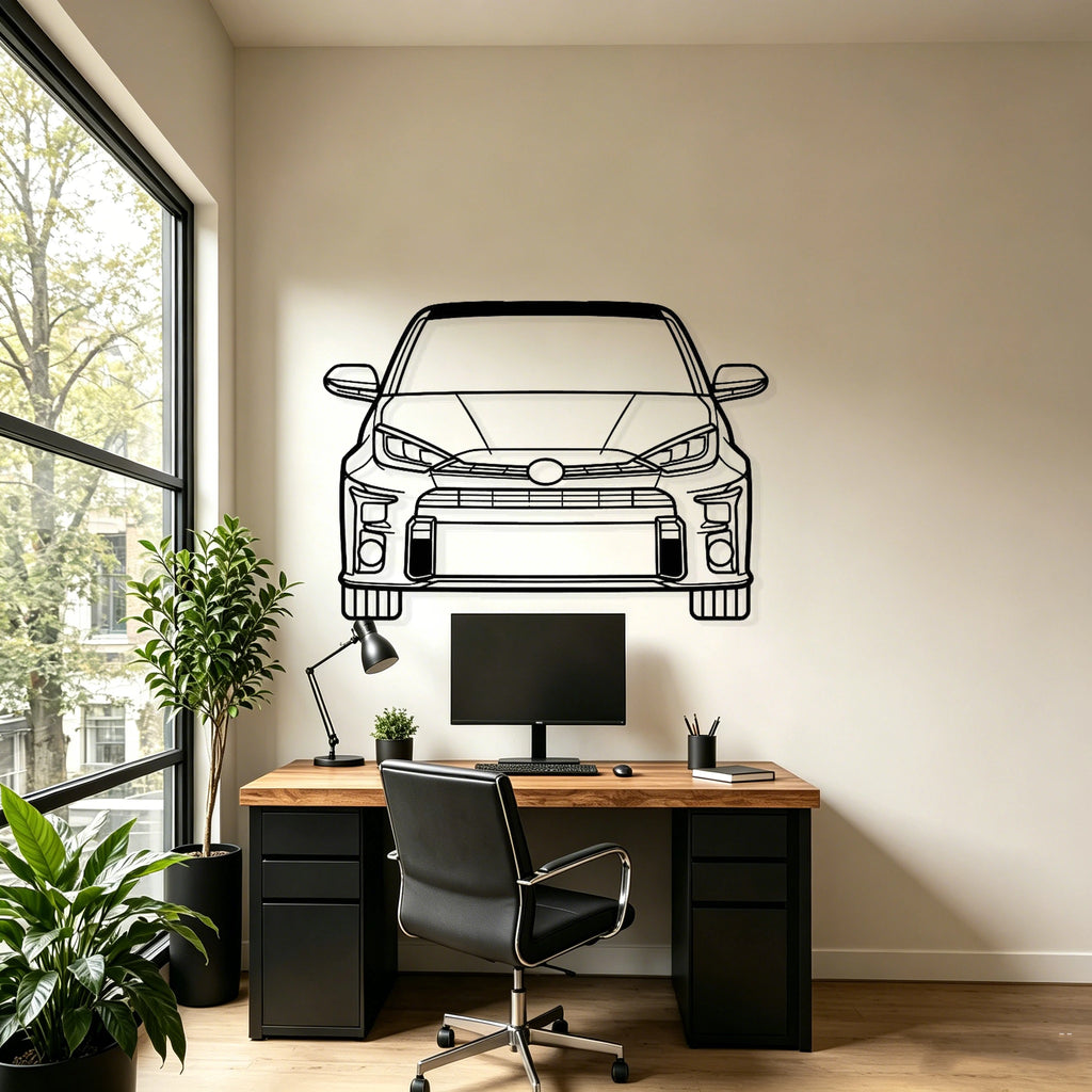 2021 Yaris GR Front Silhouette Metal Wall Art - Classic Car Garage Decor