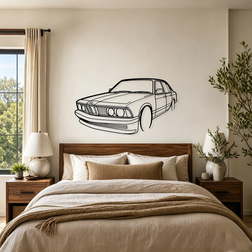 E23 Angled View Metal Wall Art - Classic Car Garage Decor