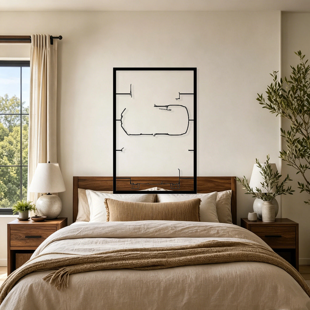 C7 Frame Silhouette Metal Wall Art - Classic Car Garage Decor
