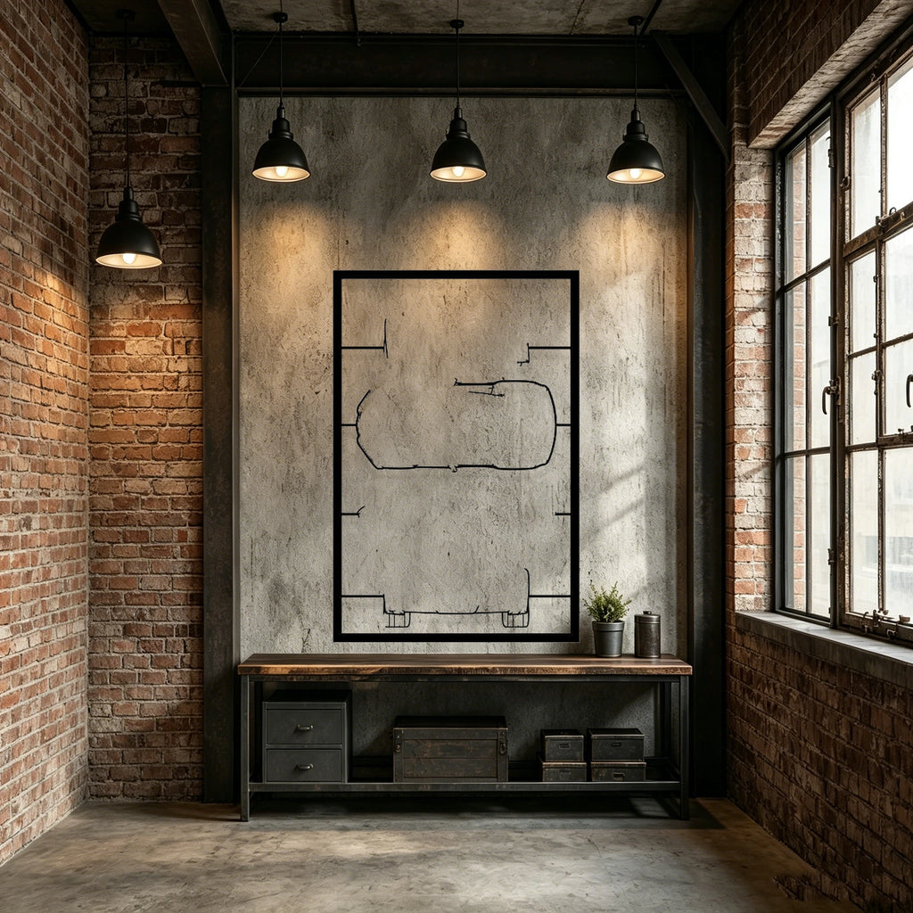C7 Frame Silhouette Metal Wall Art - Classic Car Garage Decor