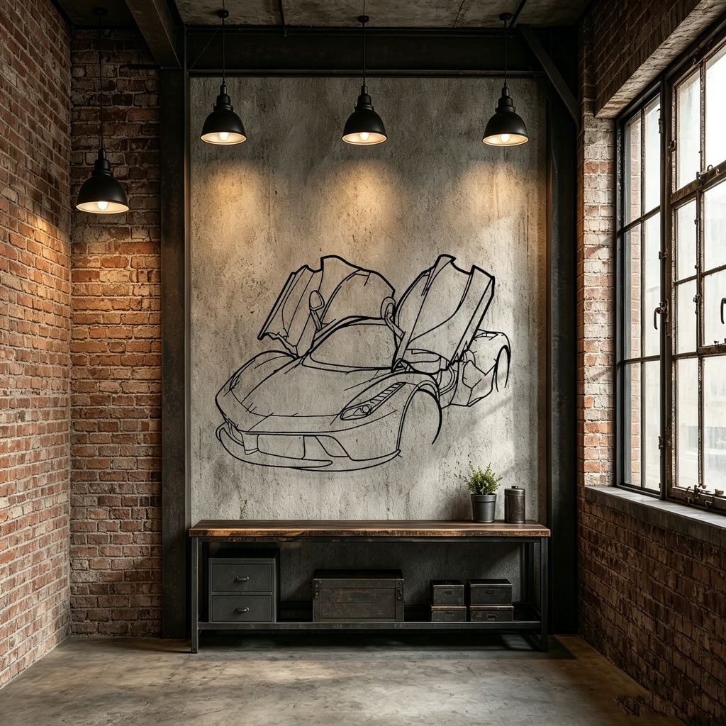 La Angled View Metal Wall Art - Classic Car Garage Decor