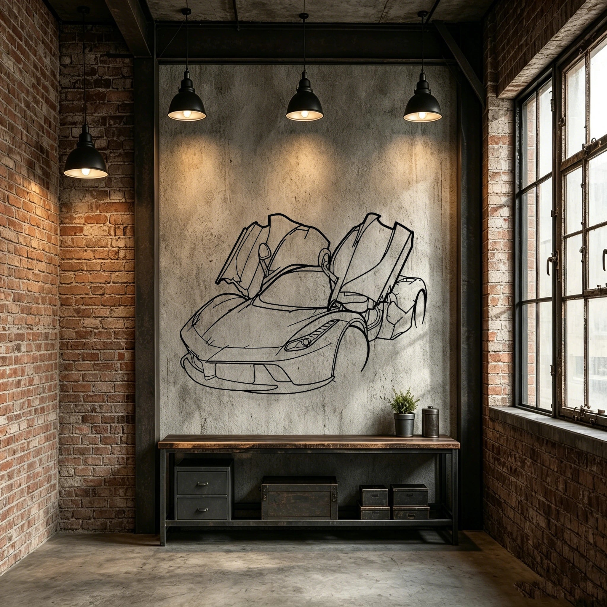 La Angled View Metal Wall Art - Classic Car Garage Decor