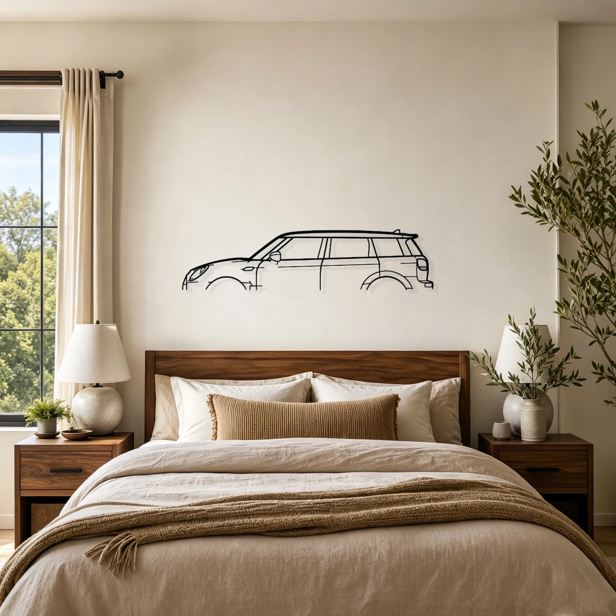 2019 Clubman JCW Classic Silhouette Metal Wall Art - Classic Car Garage Decor