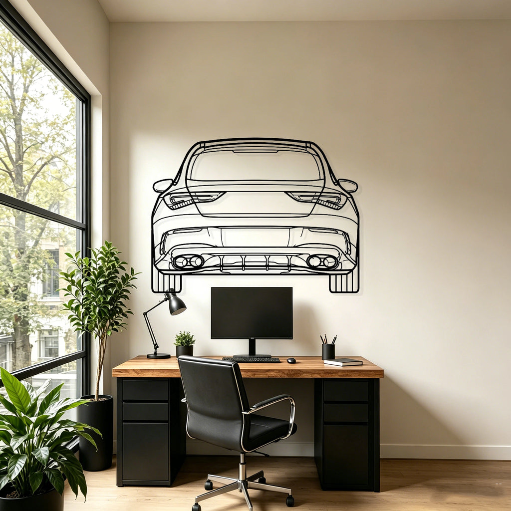2023 CLA Back Silhouette Metal Wall Art - Classic Car Garage Decor