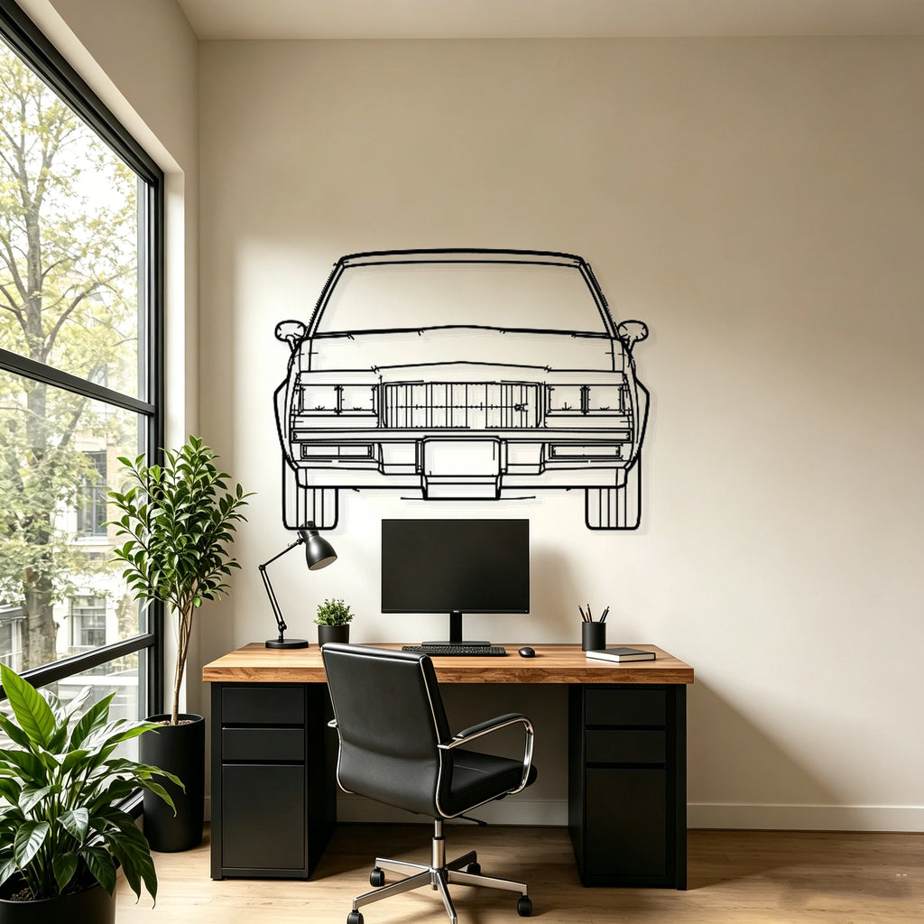 1987 GN Front View Metal Wall Art - Classic Car Garage Decor