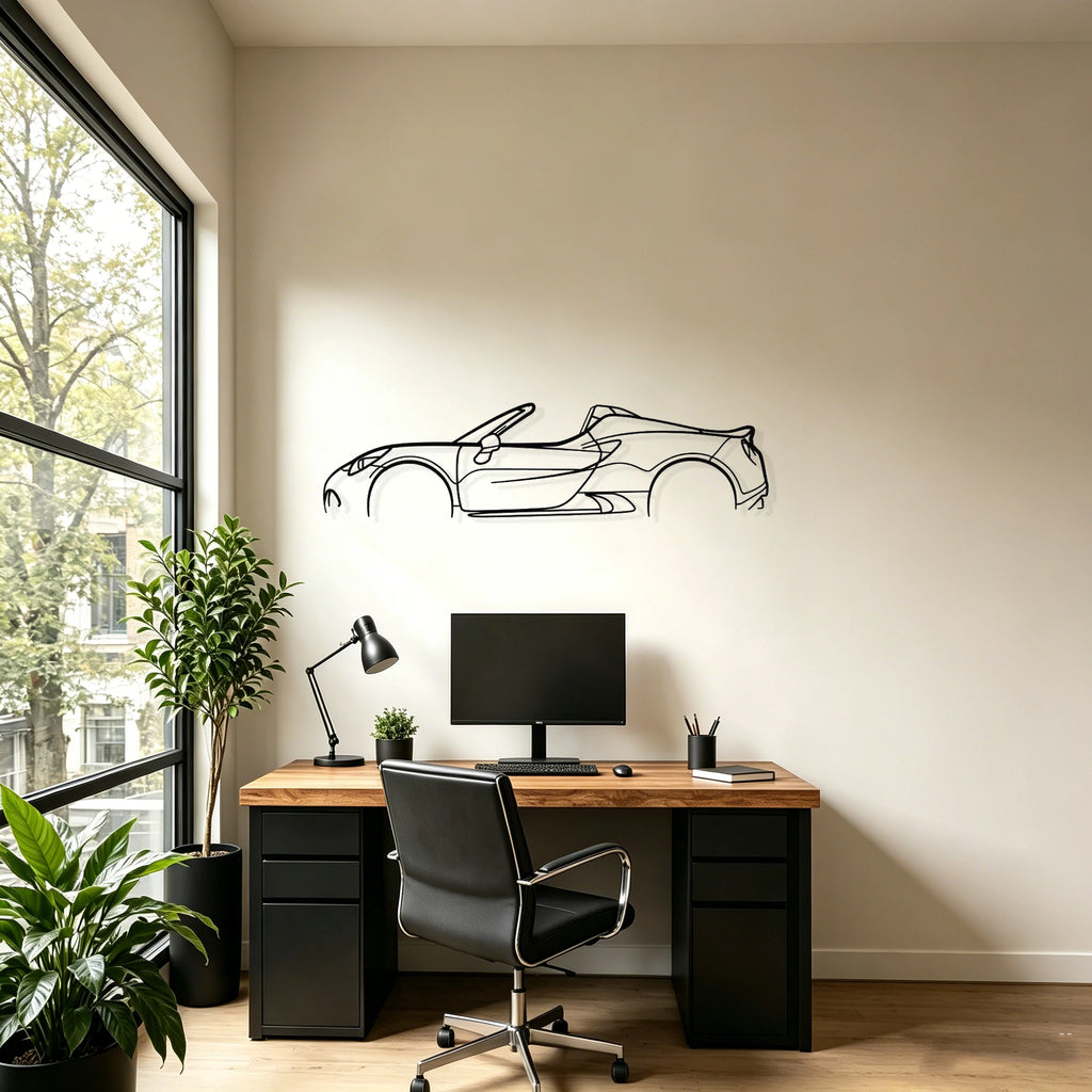 Alfa 4C Spider Classic Metal Silhouette Wall Art - Classic Car Garage Decor