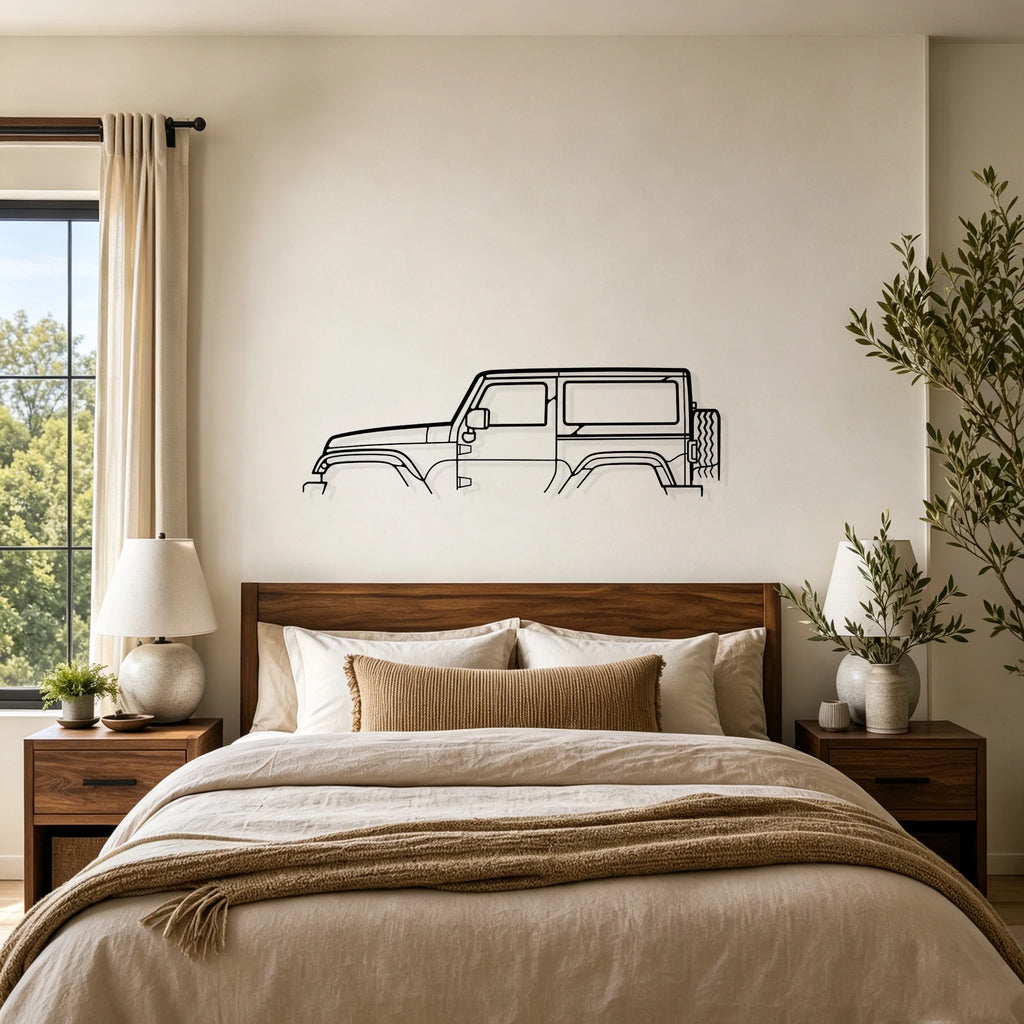 2013 Wrangler Classic Silhouette Metal Wall Art - Classic Car Garage Decor