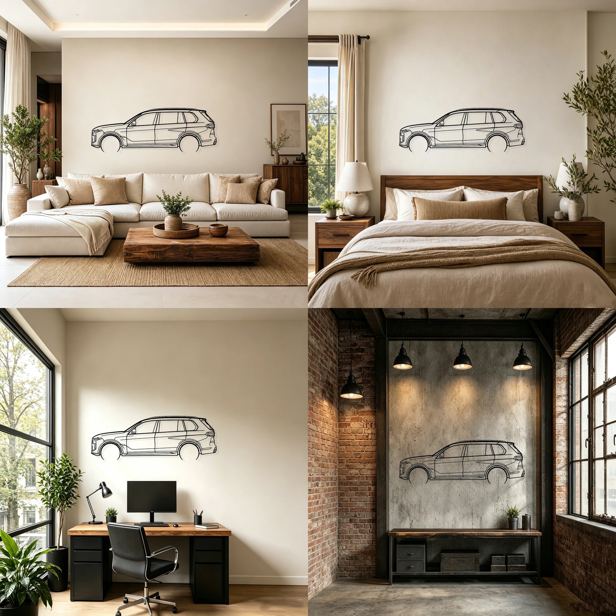 2023 X7 Detailed Silhouette Metal Wall Art - Classic Car Garage Decor