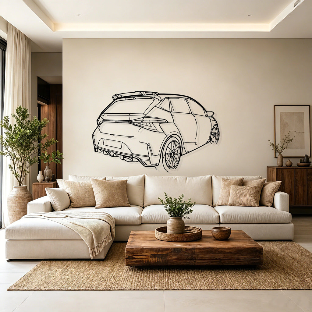 i20N Back Angled View Metal Wall Art - Classic Car Garage Decor