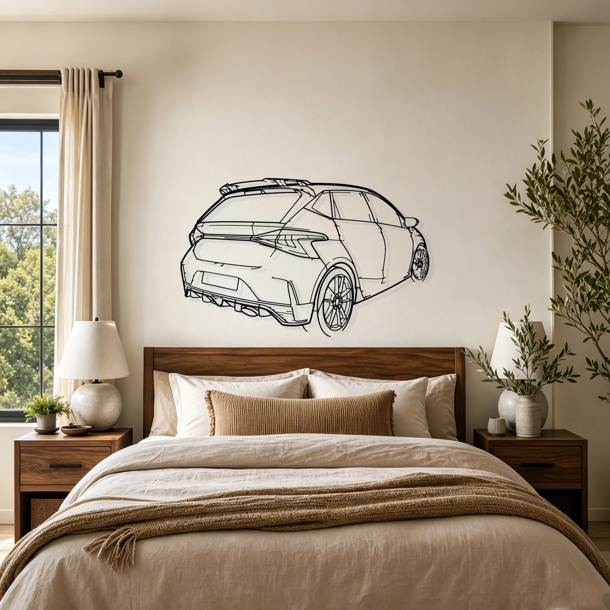i20N Back Angled View Metal Wall Art - Classic Car Garage Decor