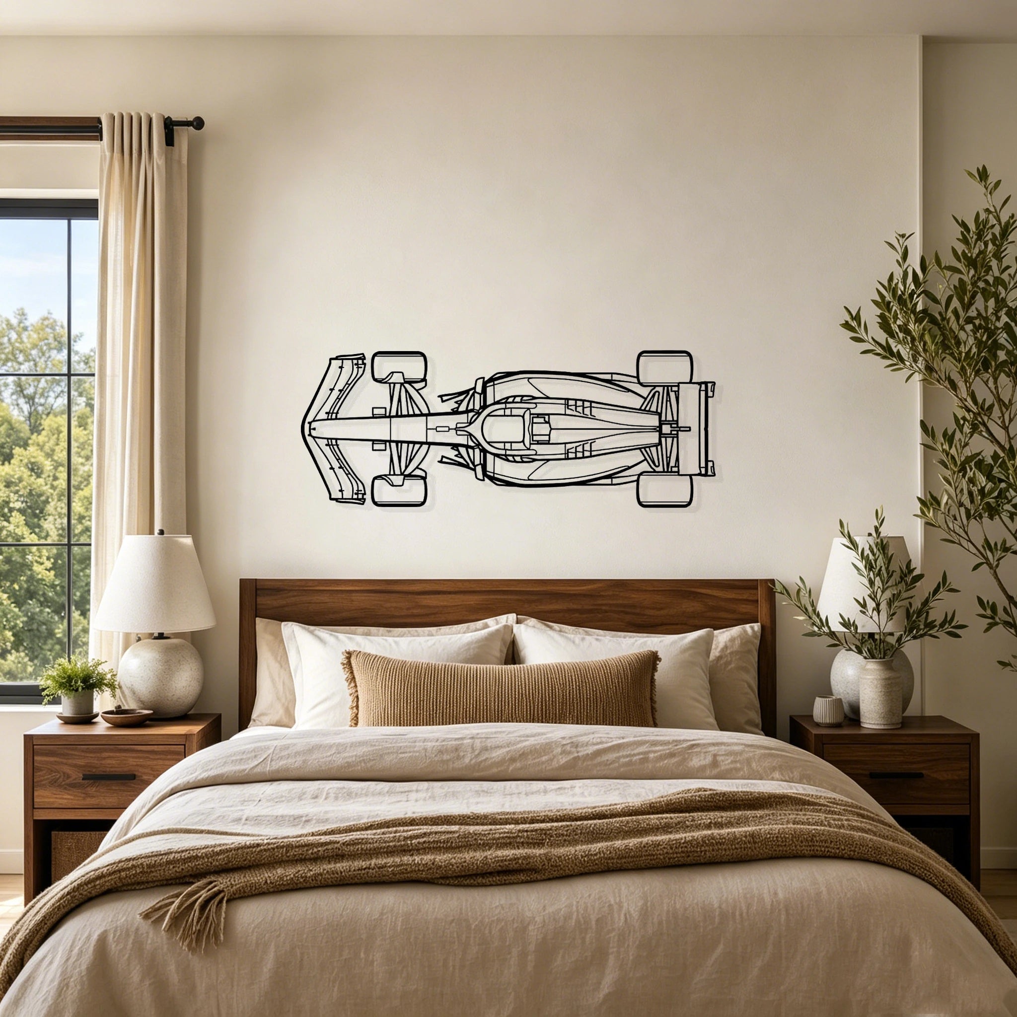 2024 F1 SF-24 Top Metal Silhouette Wall Art - Classic Car Garage Decor