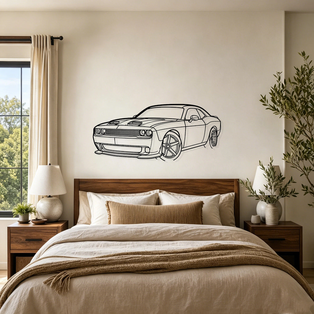 2023 Challenger SRT Angled View Metal Wall Art - Classic Car Garage Decor